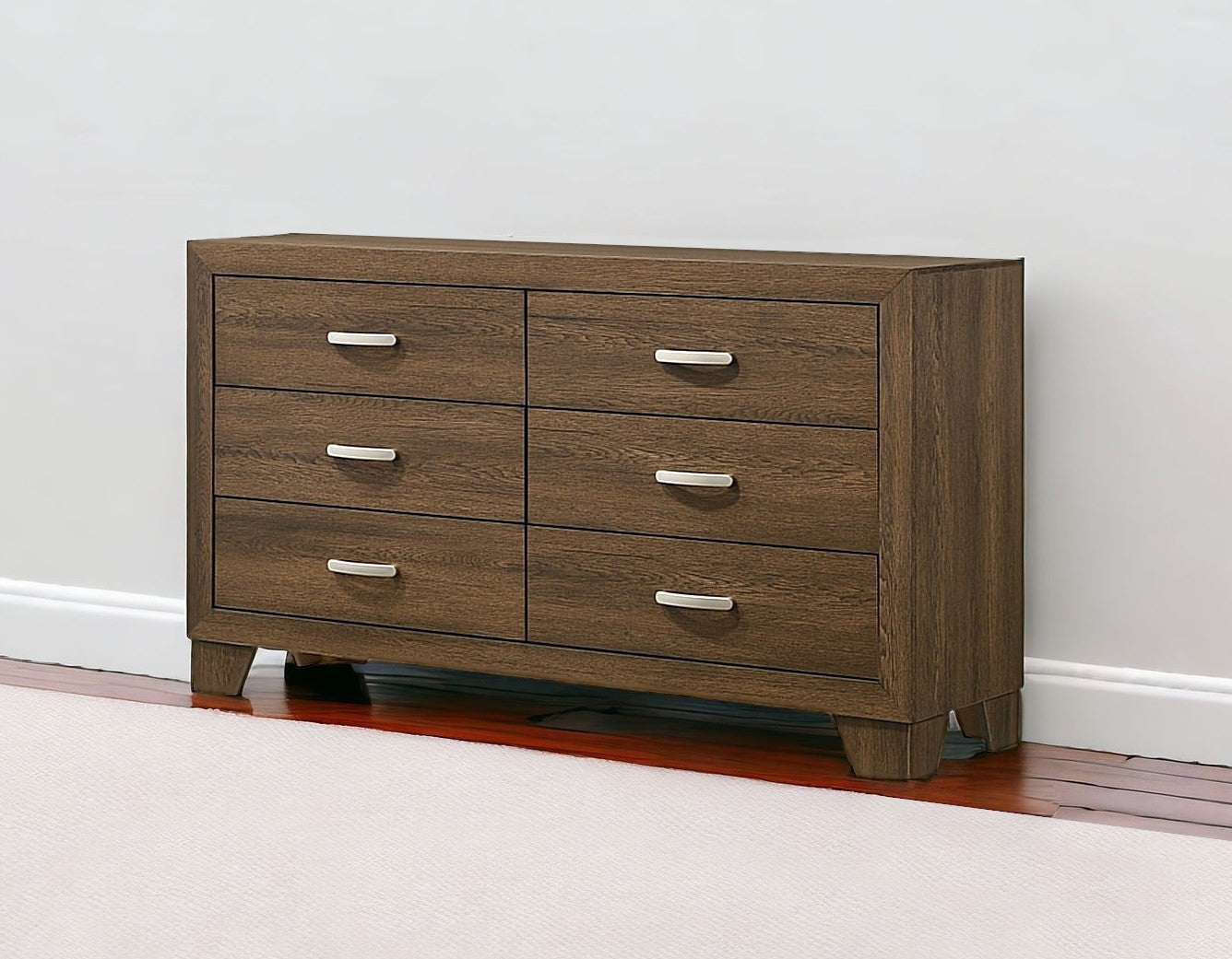Brown Solid and Manufactured Wood Six Drawer Double Dresser By Homeroots | Dressers | Modishstore - 6