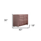 Pink Solid and Manufactured Wood Six Drawer Double Dresser By Homeroots | Dressers | Modishstore - 2