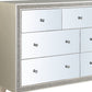 Champagne Solid and Manufactured Wood Mirrored Seven Drawer Triple Dresser By Homeroots | Dressers | Modishstore - 4