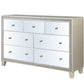 Champagne Solid and Manufactured Wood Mirrored Seven Drawer Triple Dresser By Homeroots | Dressers | Modishstore - 2