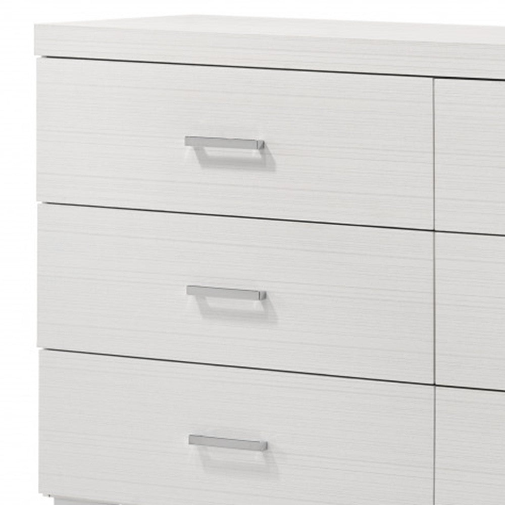 White Solid and Manufactured Wood Six Drawer Double Dresser By Homeroots | Dressers | Modishstore - 5