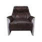 Espresso and Silver Top Grain Leather Tufted Club Chair By Homeroots | Accent Chairs | Modishstore - 1