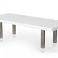 White And Gray Stainless Steel Dining Table By Homeroots | Dining Tables | Modishstore - 5