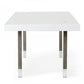White And Gray Stainless Steel Dining Table By Homeroots | Dining Tables | Modishstore - 3