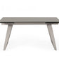 Gray Glass And Metal Self-Storing Leaf Sled Base Dining Table By Homeroots | Dining Tables | Modishstore - 3