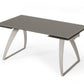Gray Glass And Metal Self-Storing Leaf Sled Base Dining Table By Homeroots | Dining Tables | Modishstore - 2