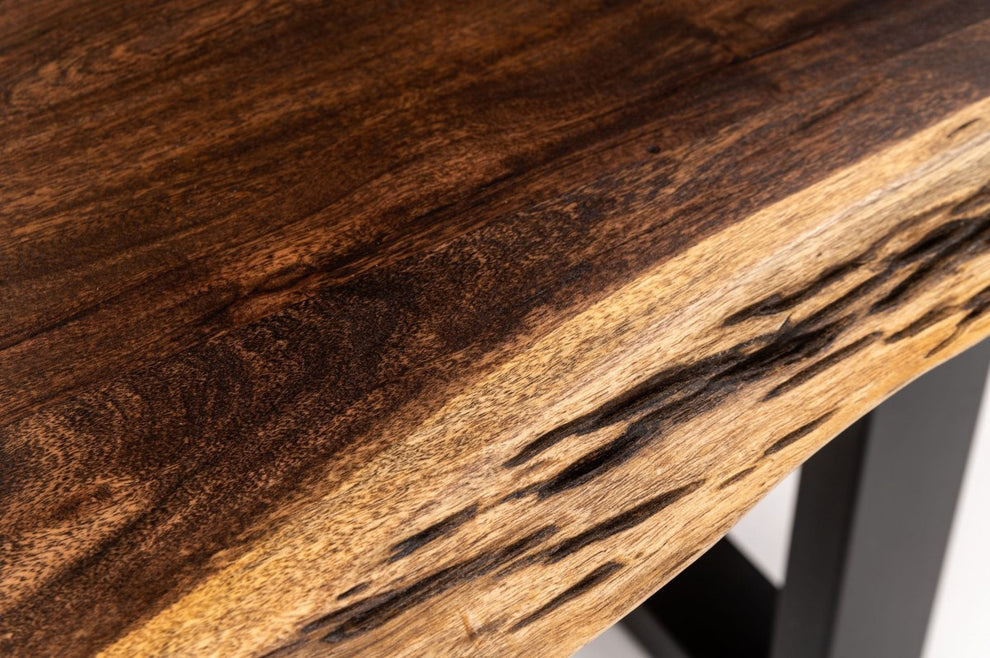 Brown And Black Solid Wood And Metal Sled Base Dining Table By Homeroots | Dining Tables | Modishstore - 7
