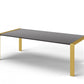 Gray And Brass Stainless Steel Dining Table By Homeroots | Dining Tables | Modishstore - 2