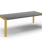 Gray And Brass Stainless Steel Dining Table By Homeroots | Dining Tables | Modishstore - 3