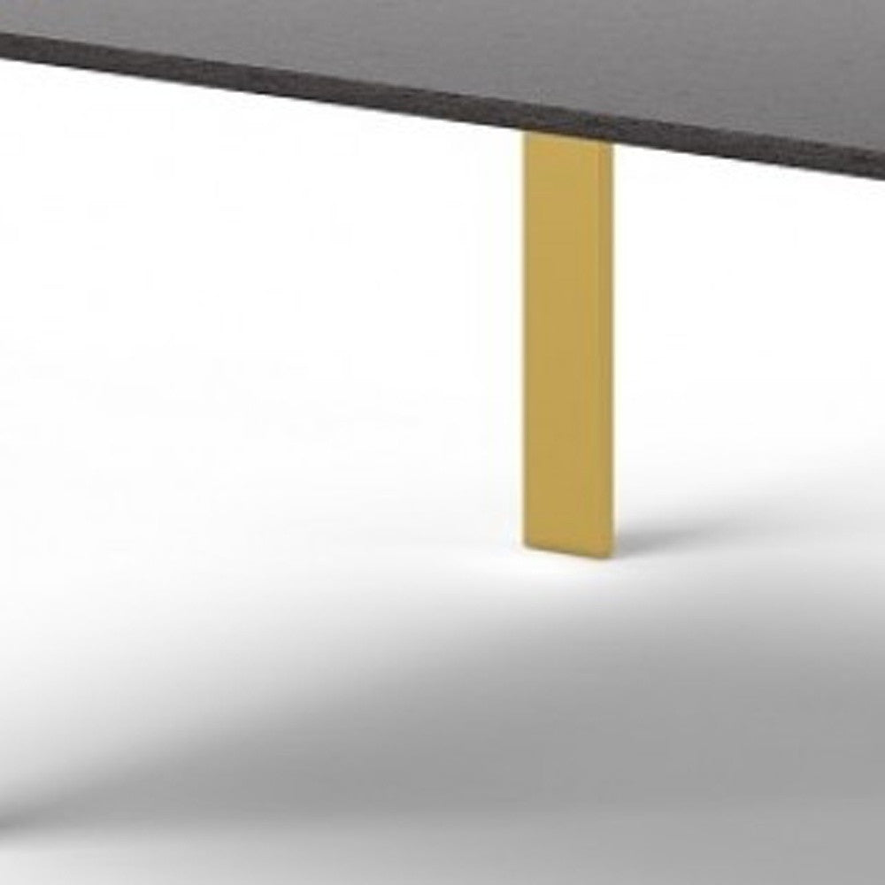 Gray And Brass Stainless Steel Dining Table By Homeroots | Dining Tables | Modishstore - 4