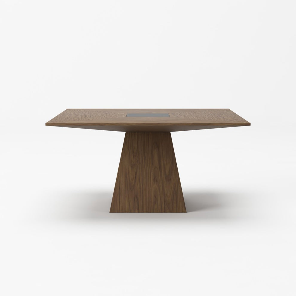Walnut Square Solid Manufactured Wood Dining Table By Homeroots | Dining Tables | Modishstore - 2