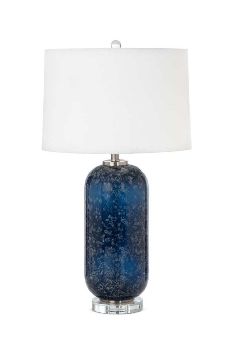 Set of Two Blue Crystal Table Lamp With White Drum Shade By Homeroots | Table Lamps | Modishstore - 6