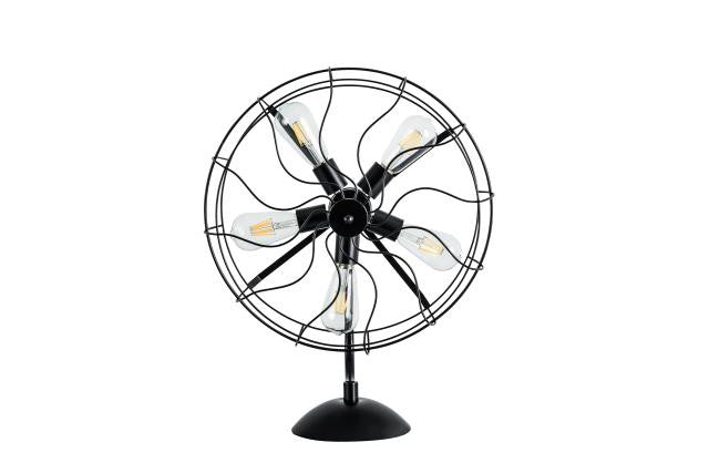 Black Industrial Fan Design Metal Table Lamp By Homeroots | Table Lamps | Modishstore - 1