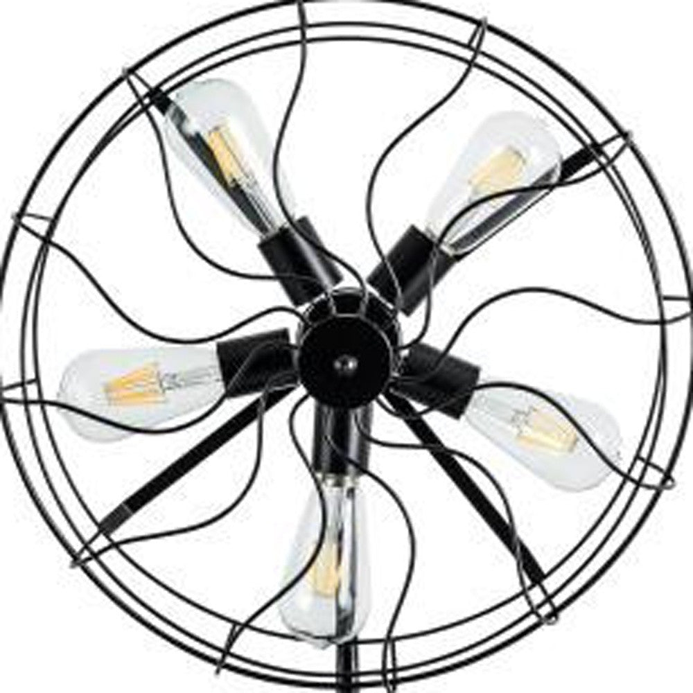 Black Industrial Fan Design Metal Table Lamp By Homeroots | Table Lamps | Modishstore - 2