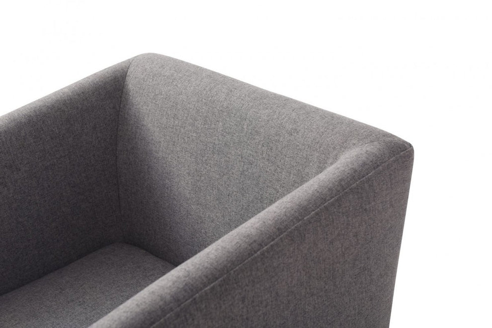 Dark Gray And Brass Upholstered Fabric Dining Arm Chair By Homeroots | Dining Chairs | Modishstore - 5
