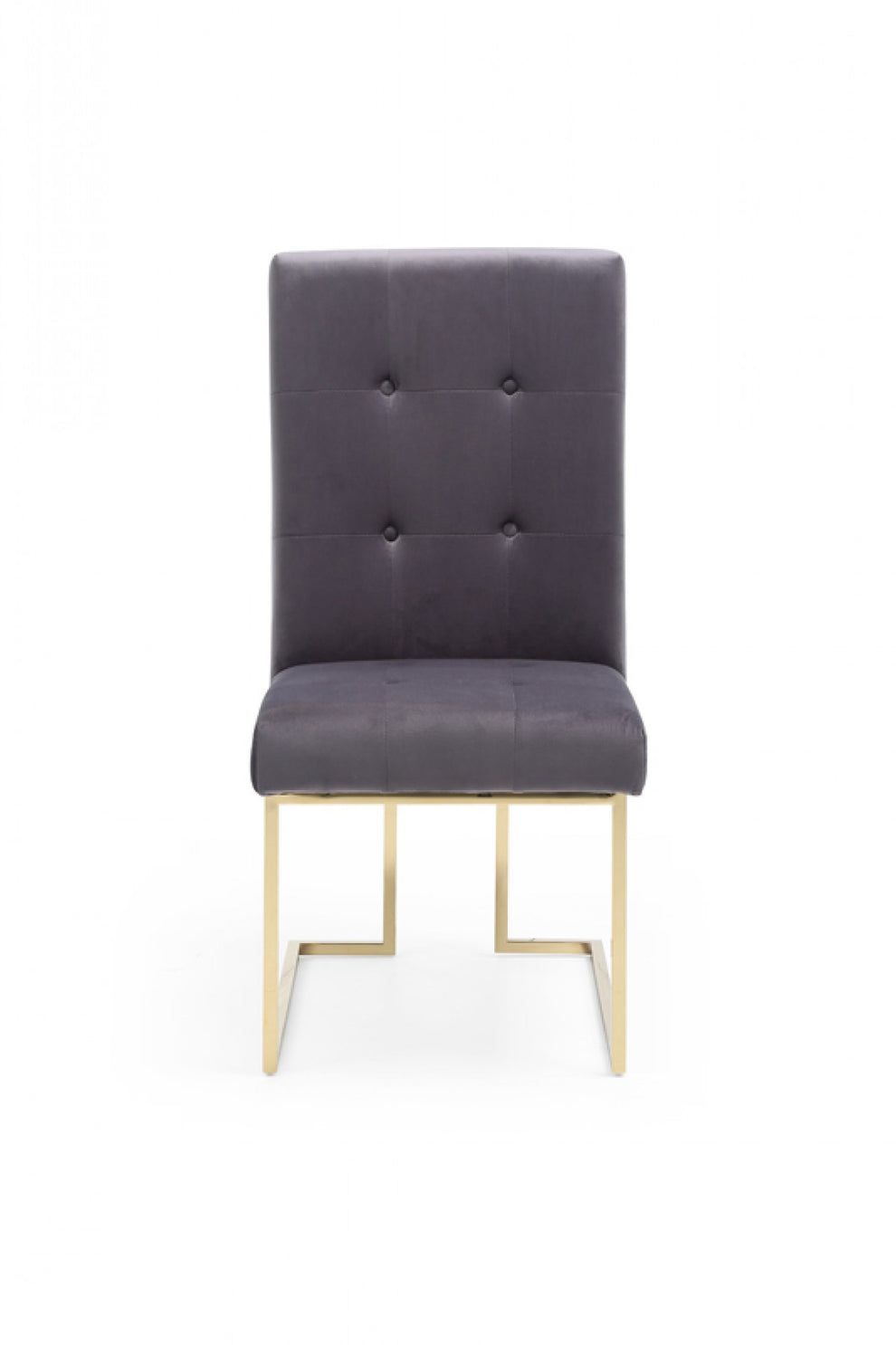 Set of Two Tufted Gray And Gold Upholstered Fabric Dining Side Chairs By Homeroots | Dining Chairs | Modishstore - 6