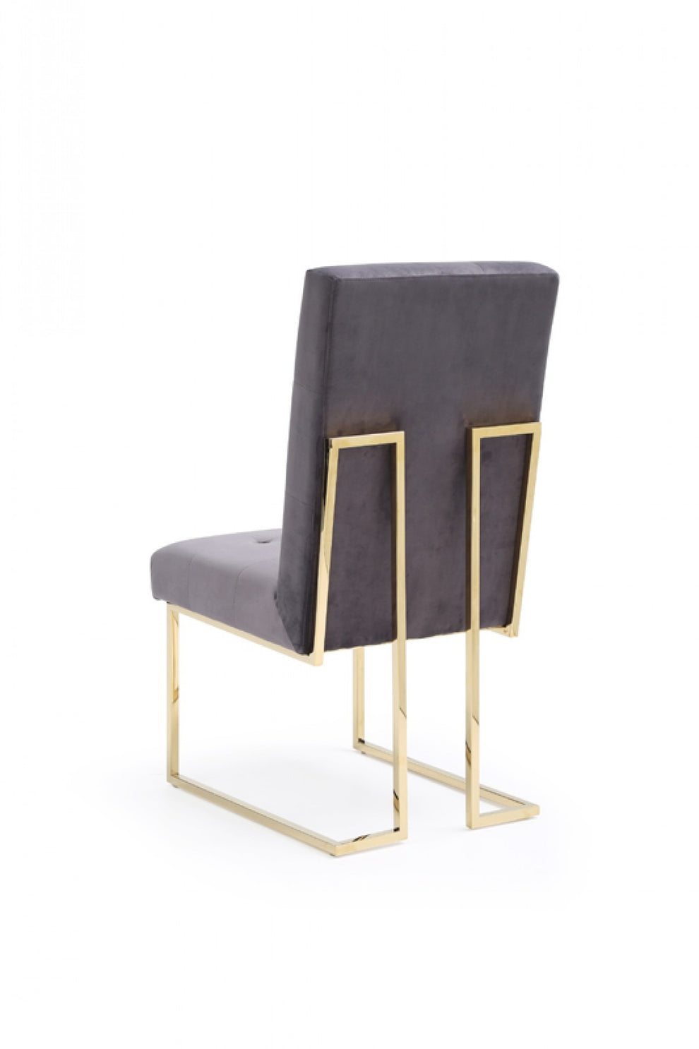Set of Two Tufted Gray And Gold Upholstered Fabric Dining Side Chairs By Homeroots | Dining Chairs | Modishstore - 4