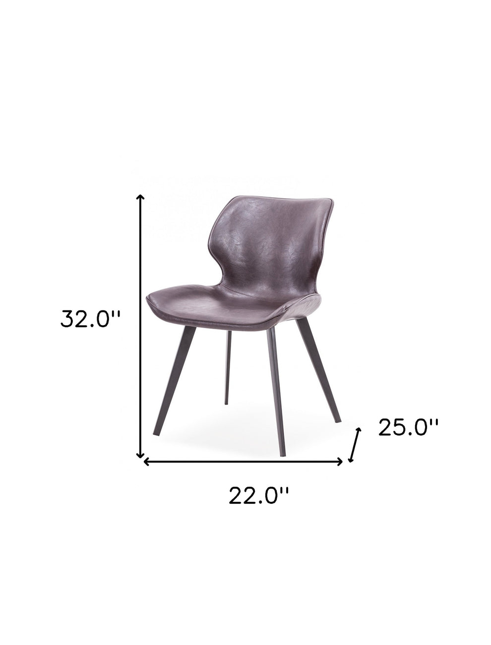 Set of Two Dark Brown And Black Upholstered Faux Leather Dining Side Chairs By Homeroots | Dining Chairs | Modishstore - 6