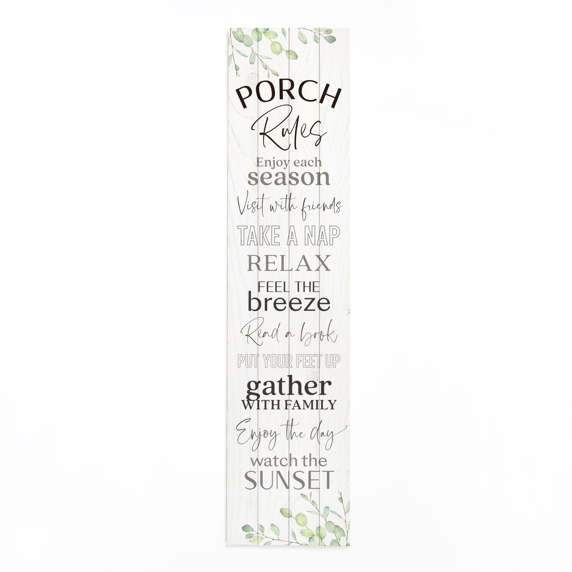 Black and White Porch Rules Solid Wood Wall Decor By Homeroots | Wall Decor | Modishstore - 2