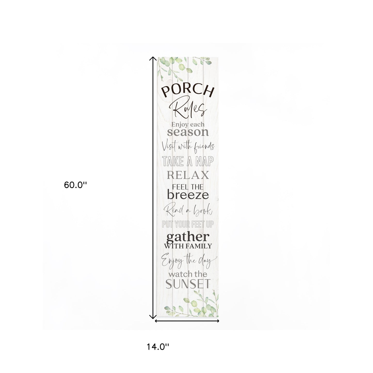 Black and White Porch Rules Solid Wood Wall Decor By Homeroots | Wall Decor | Modishstore - 4