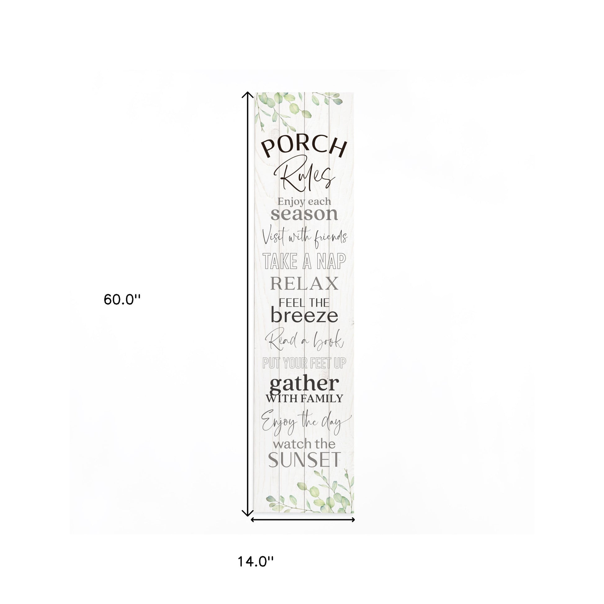 Black and White Porch Rules Solid Wood Wall Decor By Homeroots | Wall Decor | Modishstore - 4