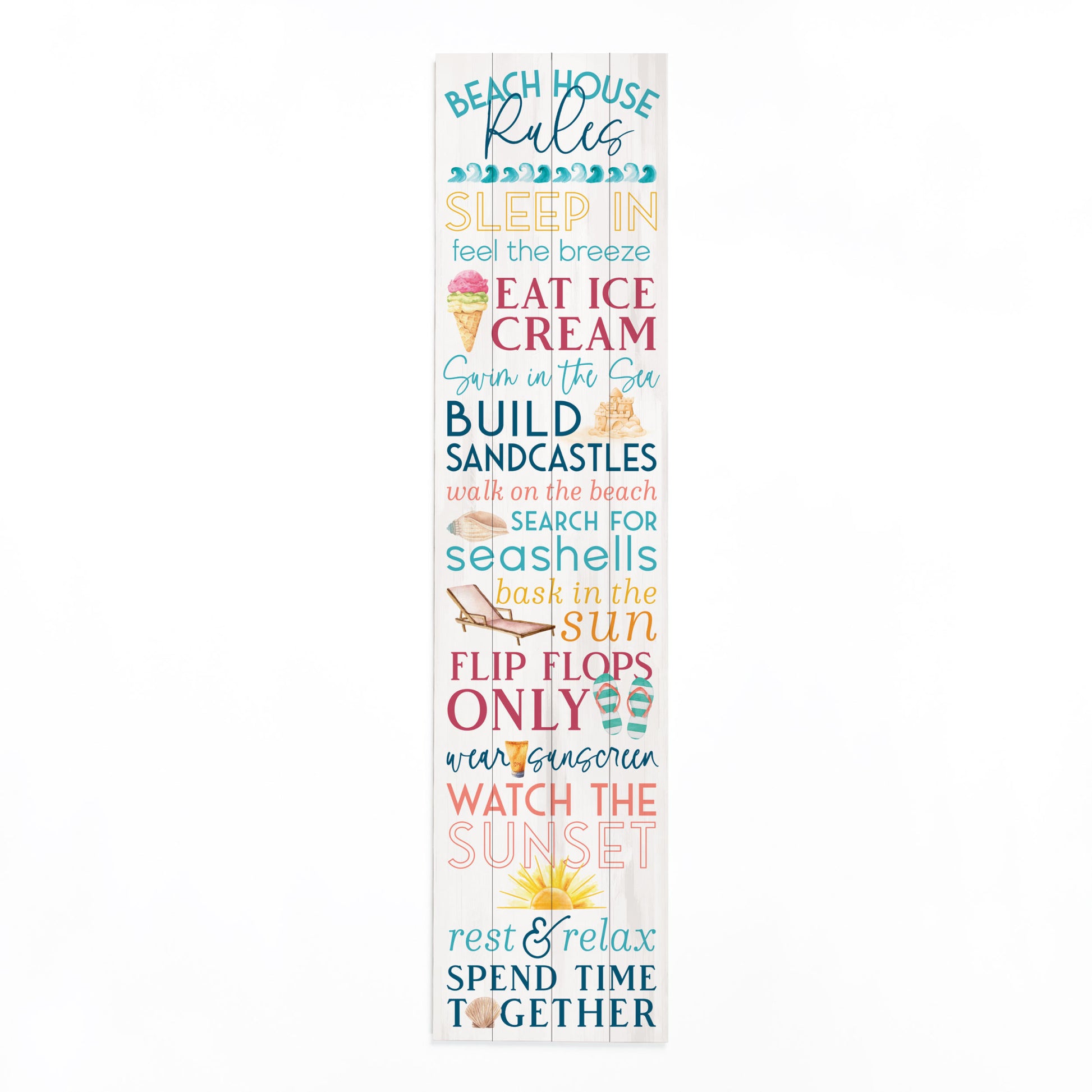 Blue and White Beach House Solid Wood Wall Decor By Homeroots | Wall Decor | Modishstore - 3