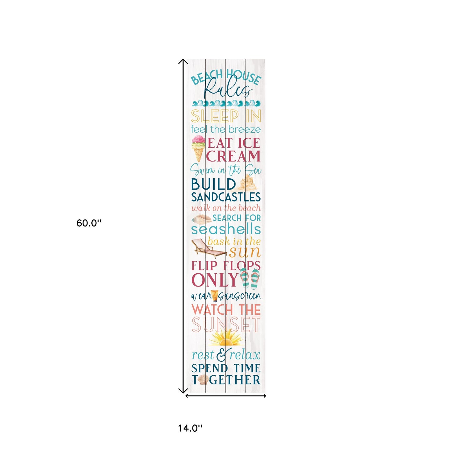 Blue and White Beach House Solid Wood Wall Decor By Homeroots | Wall Decor | Modishstore - 6