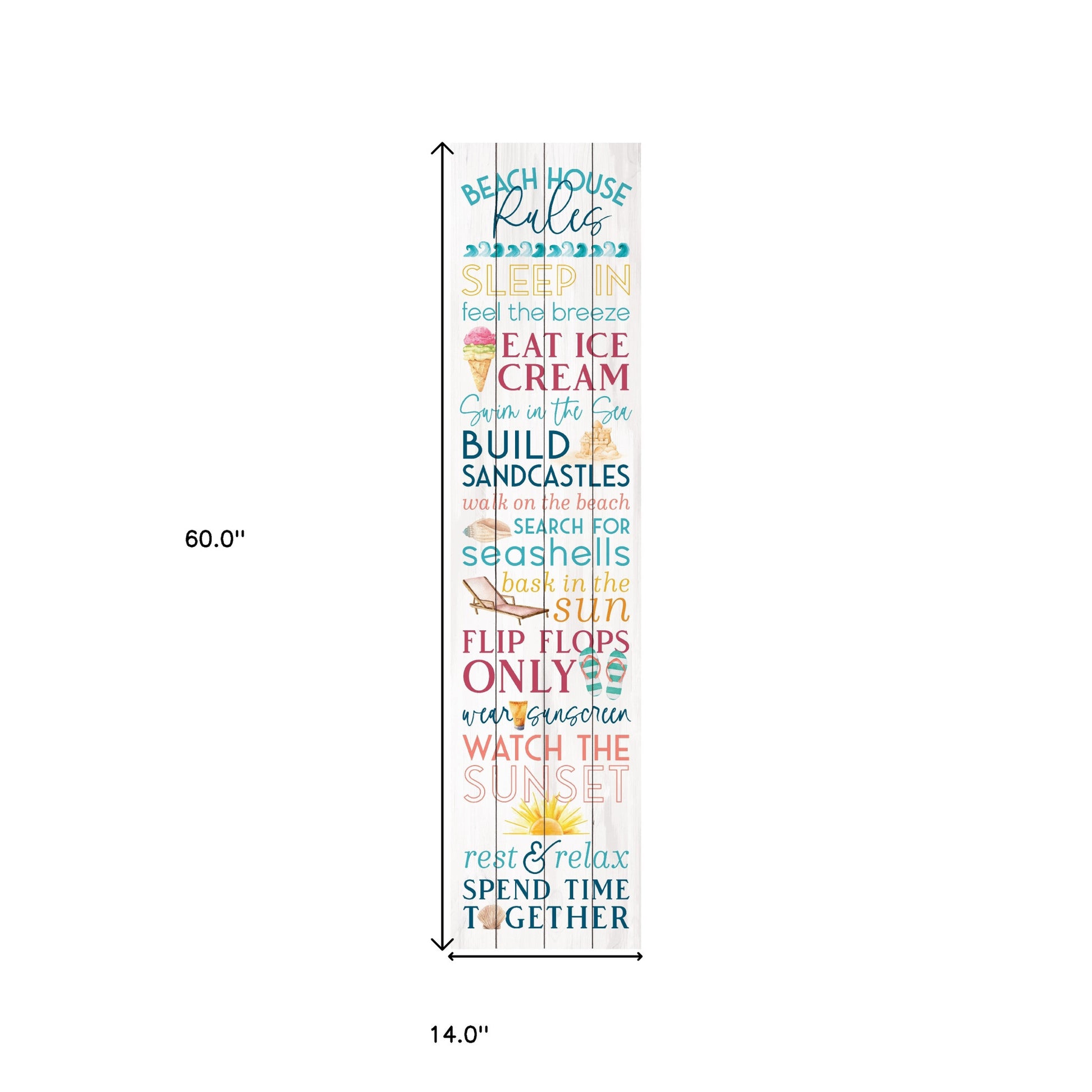 Blue and White Beach House Solid Wood Wall Decor By Homeroots | Wall Decor | Modishstore - 6