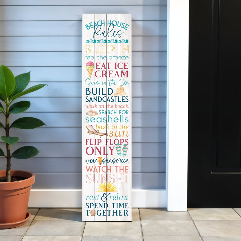 Blue and White Beach House Solid Wood Wall Decor By Homeroots | Wall Decor | Modishstore - 1