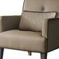 Tan and Charcoal Faux Leather Tufted Arm Chair And Toss Pillow By Homeroots | Accent Chairs | Modishstore - 3