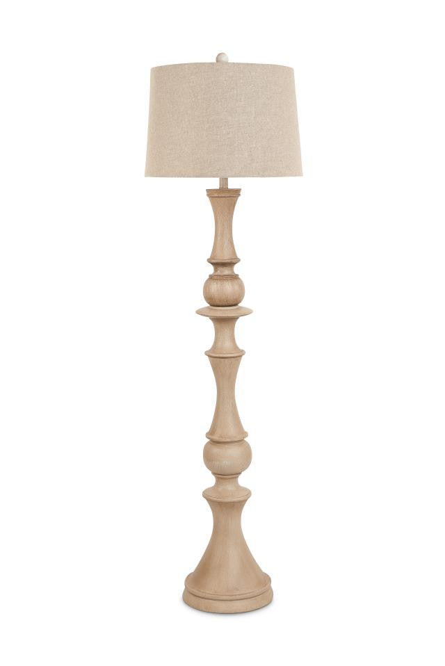 Brown Polyresin Novelty Floor Lamp With Beige Linen Shade By Homeroots | Floor Lamps | Modishstore - 3