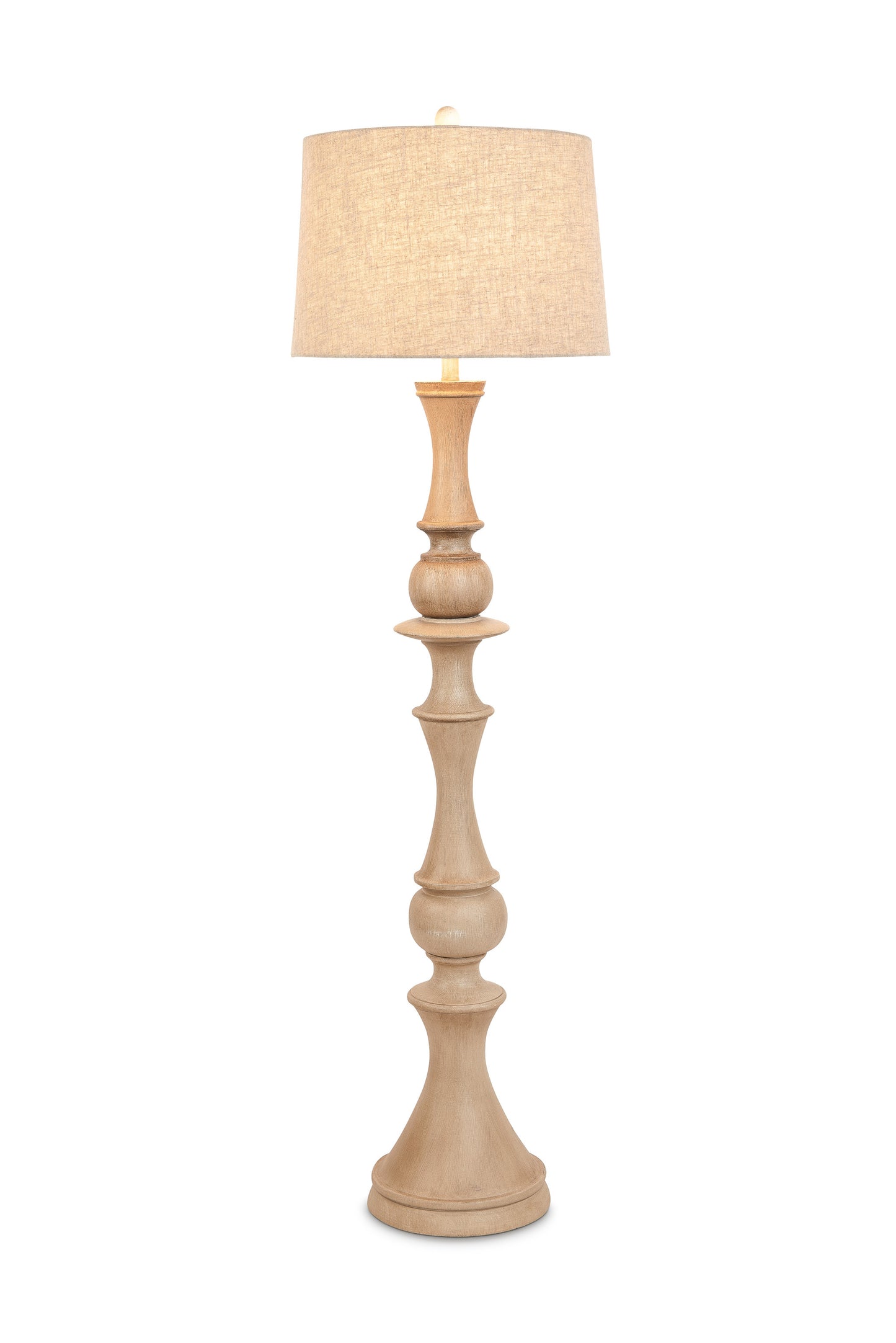 Brown Polyresin Novelty Floor Lamp With Beige Linen Shade By Homeroots | Floor Lamps | Modishstore - 2
