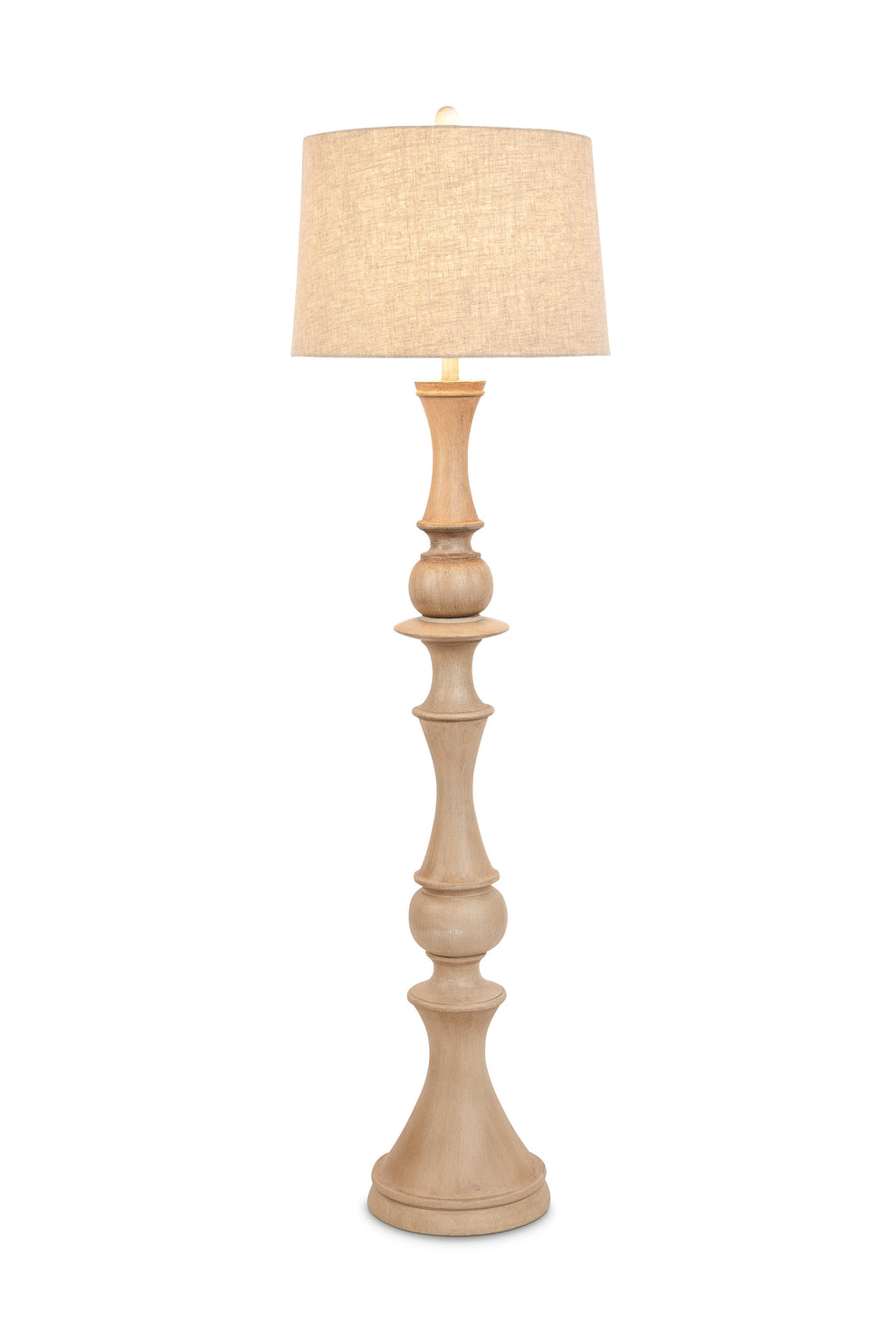 Brown Polyresin Novelty Floor Lamp With Beige Linen Shade By Homeroots | Floor Lamps | Modishstore - 2