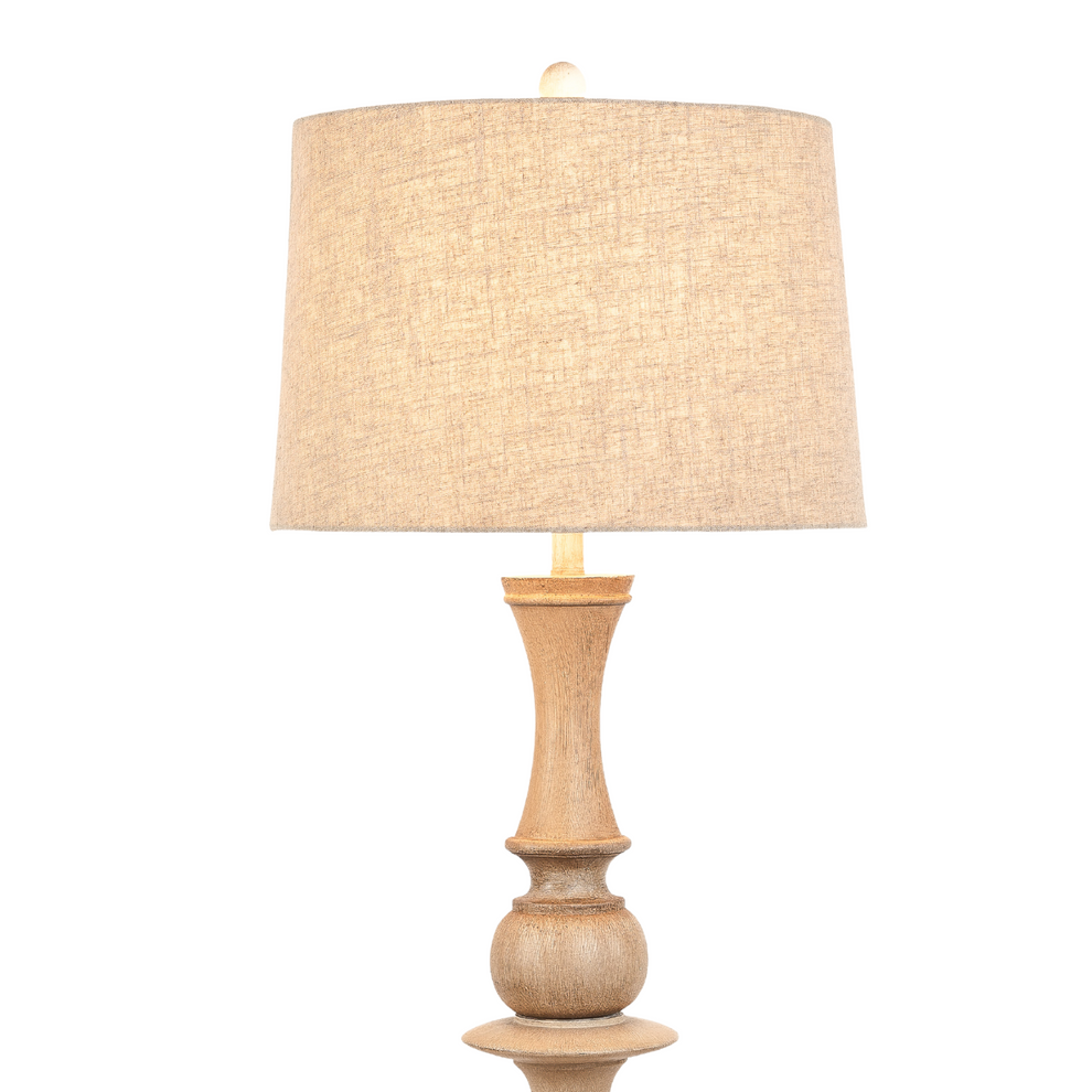 Brown Polyresin Novelty Floor Lamp With Beige Linen Shade By Homeroots | Floor Lamps | Modishstore - 4
