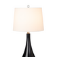 Set of Two Black And White Glass Table Lamps With White Empire Shade By Homeroots | Table Lamps | Modishstore - 2
