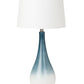 Set of Two Blue and White Glass Table Lamps With White Empire Shade By Homeroots | Table Lamps | Modishstore - 2