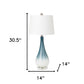 Set of Two Blue and White Glass Table Lamps With White Empire Shade By Homeroots | Table Lamps | Modishstore - 6