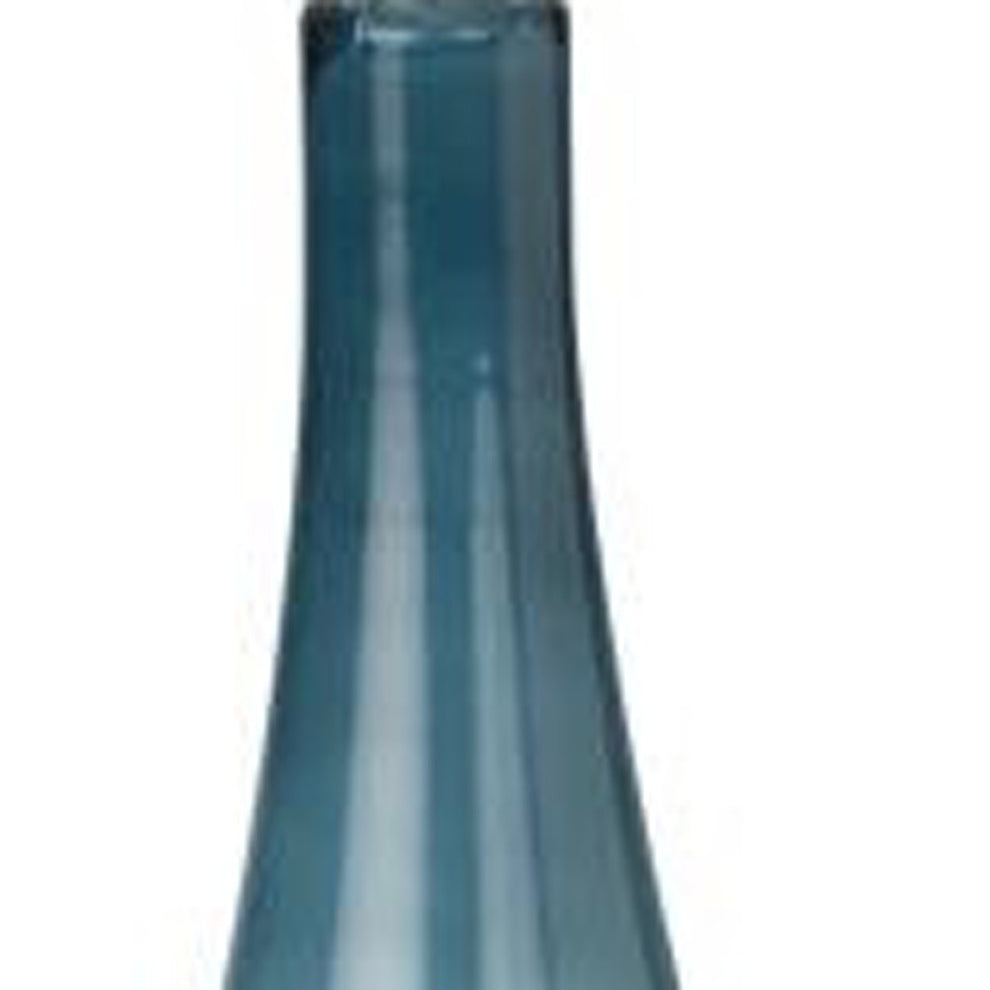 Set of Two Blue and White Glass Table Lamps With White Empire Shade By Homeroots | Table Lamps | Modishstore - 3