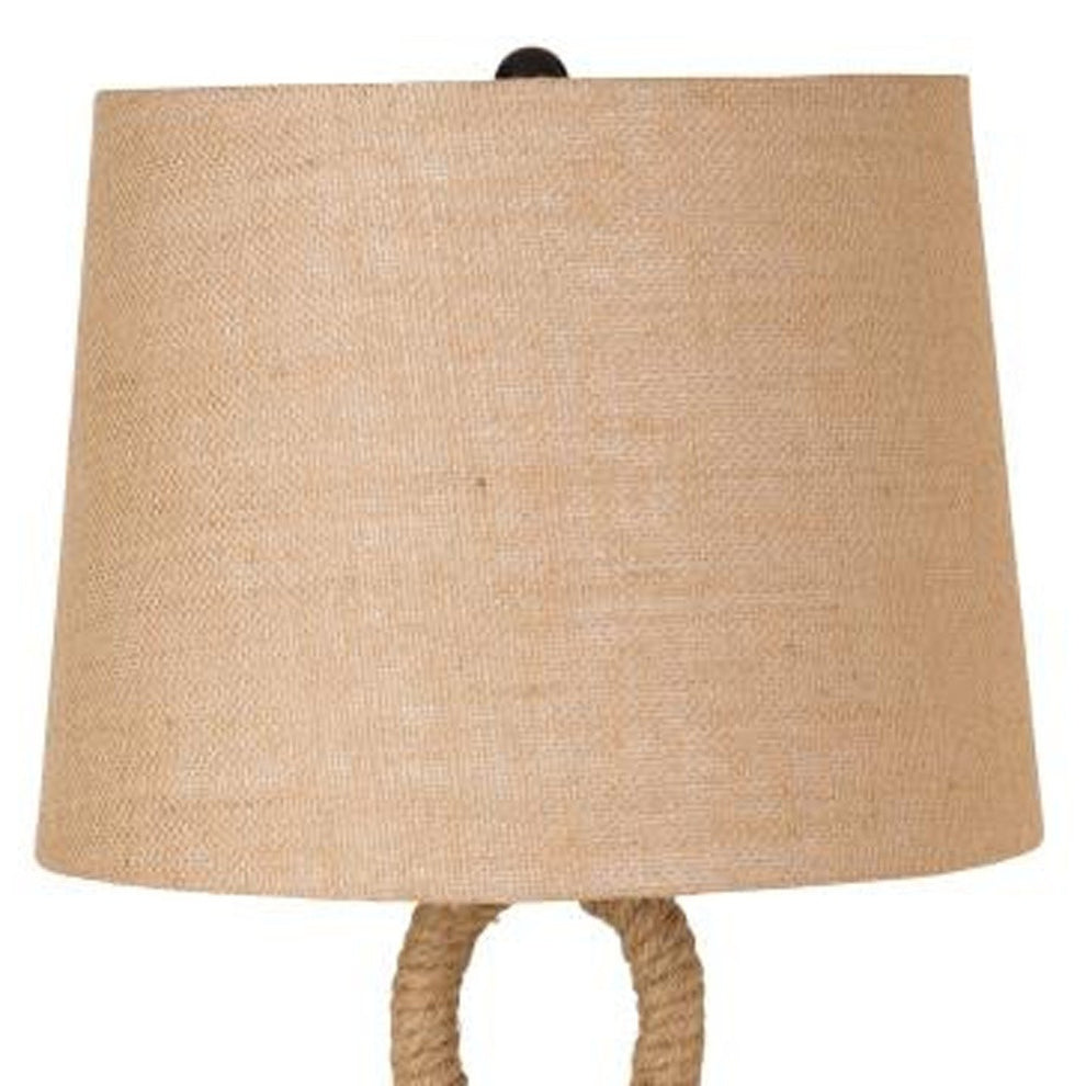 Set of Two Black Ceramic Novelty Table Lamps With Brown Empire Shade By Homeroots | Table Lamps | Modishstore - 5