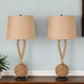 Set of Two Black Ceramic Novelty Table Lamps With Brown Empire Shade By Homeroots | Table Lamps | Modishstore - 2