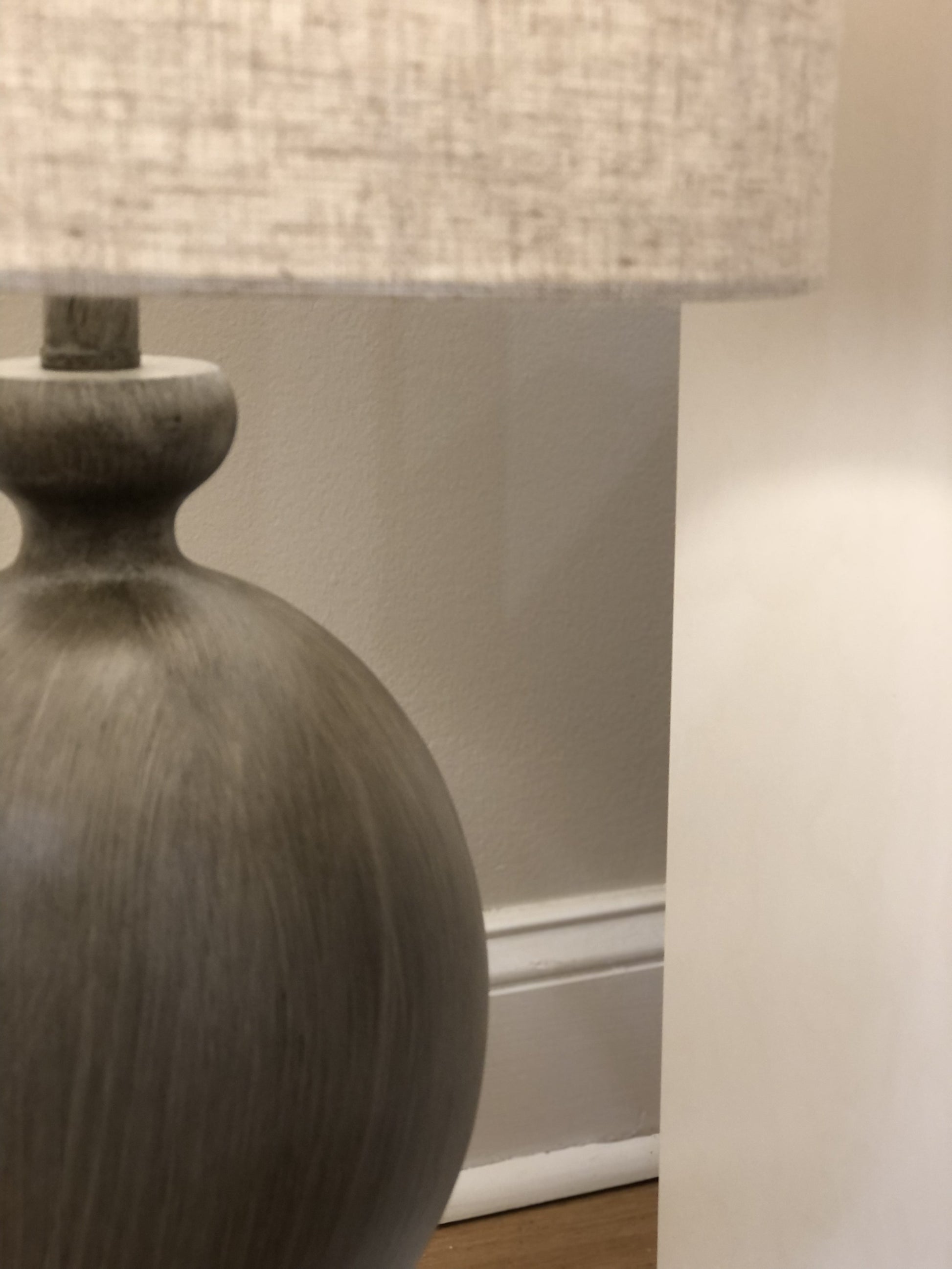 Set of Two Brown Geometric Table Lamps With Beige Drum Shade By Homeroots | Table Lamps | Modishstore - 8