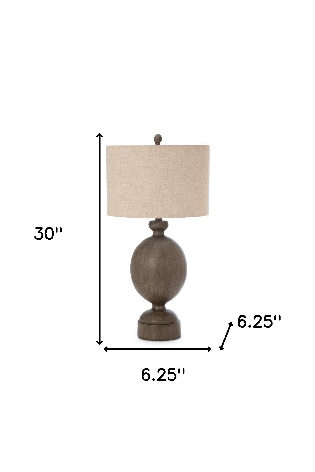 Set of Two Brown Geometric Table Lamps With Beige Drum Shade By Homeroots | Table Lamps | Modishstore - 6