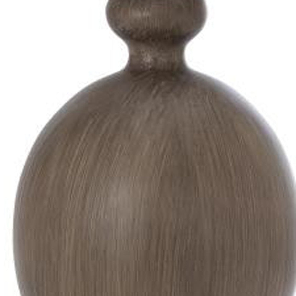 Set of Two Brown Geometric Table Lamps With Beige Drum Shade By Homeroots | Table Lamps | Modishstore - 4