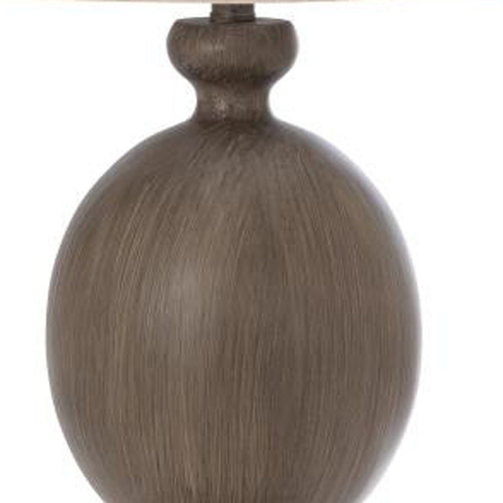 Set of Two Brown Geometric Table Lamps With Beige Drum Shade By Homeroots | Table Lamps | Modishstore - 5