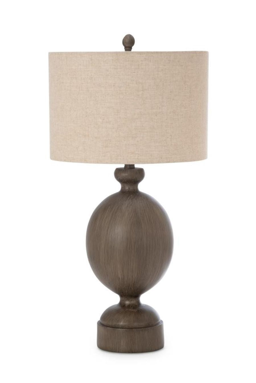 Set of Two Brown Geometric Table Lamps With Beige Drum Shade By Homeroots | Table Lamps | Modishstore - 2