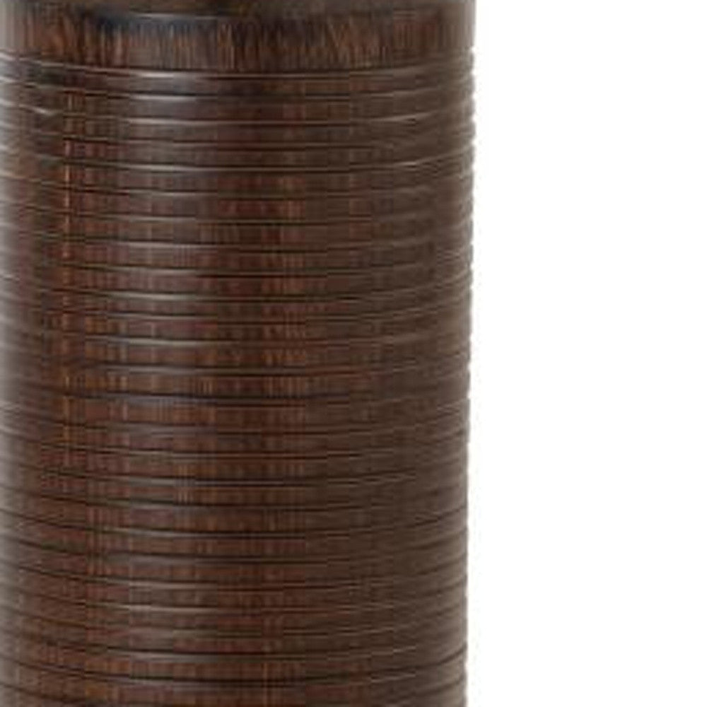 Set of Two Distressed Brown Table Lamp USB With Beige Drum Shade By Homeroots | Table Lamps | Modishstore - 8