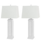 Set of Two White Table Lamp Coastal With White Shade By Homeroots | Table Lamps | Modishstore - 3