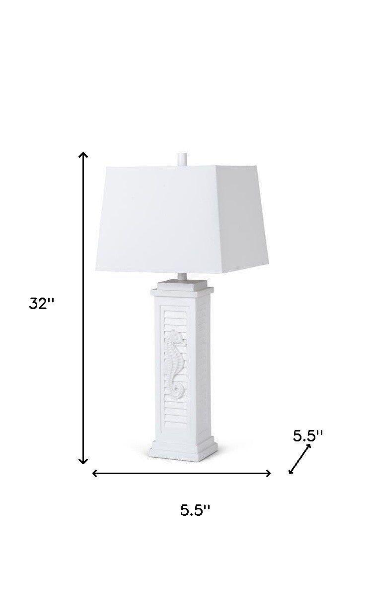 Set of Two White Table Lamp Coastal With White Shade By Homeroots | Table Lamps | Modishstore - 6