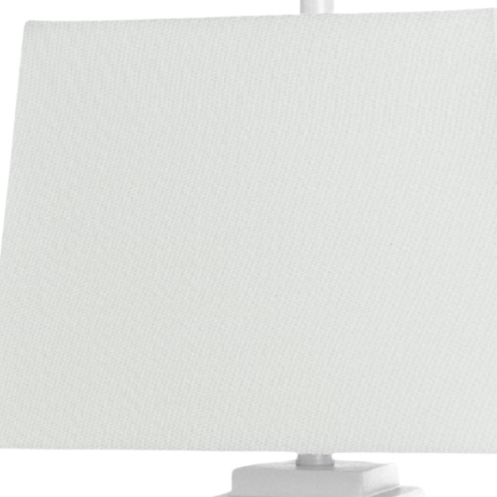 Set of Two White Table Lamp Coastal With White Shade By Homeroots | Table Lamps | Modishstore - 4