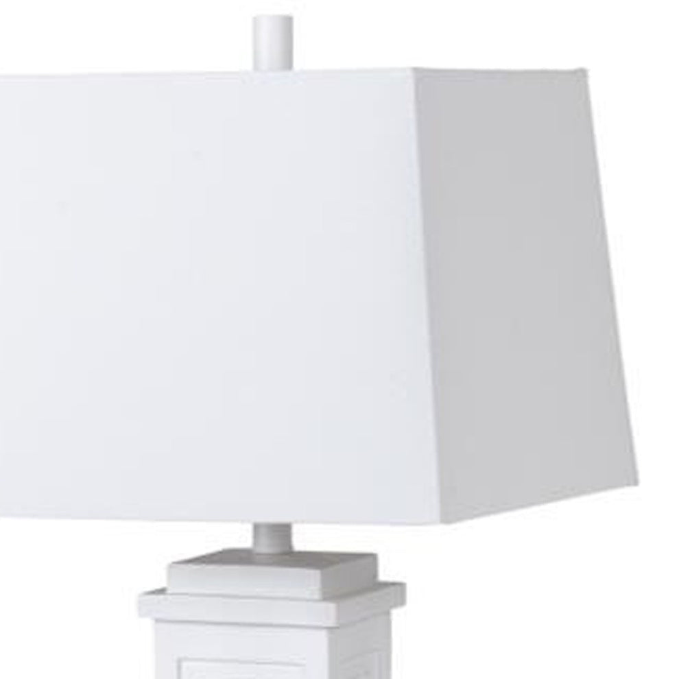 Set of Two White Table Lamp Coastal With White Shade By Homeroots | Table Lamps | Modishstore - 5